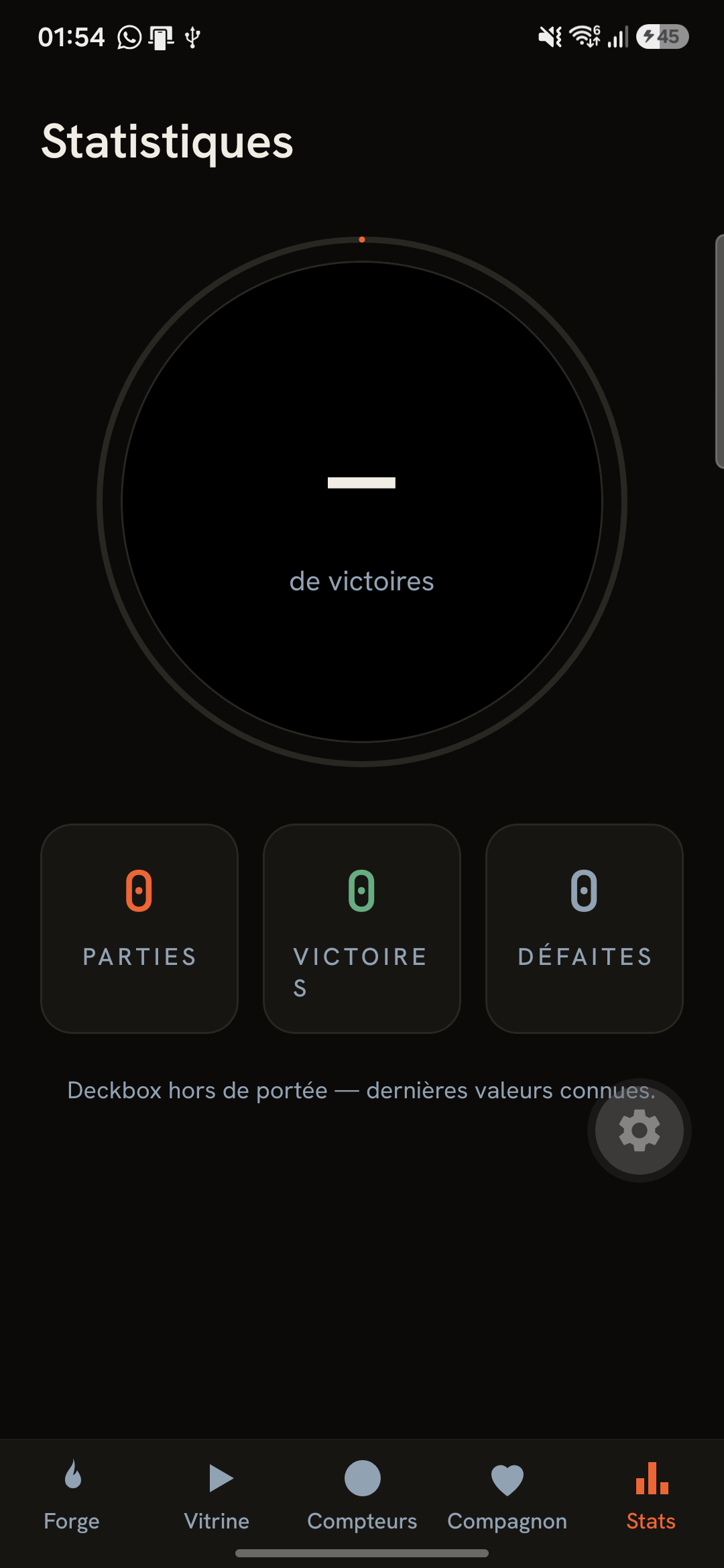 Onglet Stats de l'app