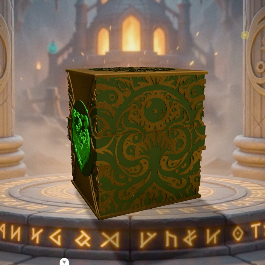 Deckbox Forêt ancienne - Vue 2 - Accessoire TCG artisanal