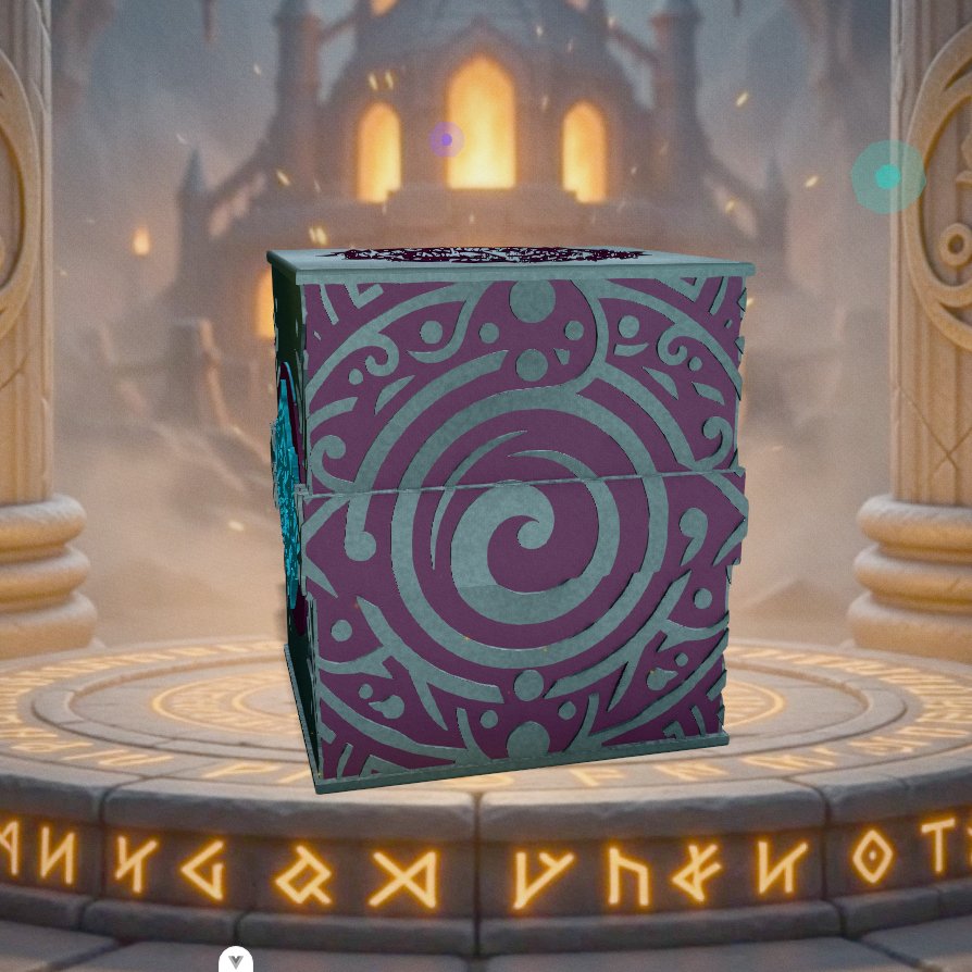 Deckbox Tempête arcanique - Vue 3 - Accessoire TCG artisanal