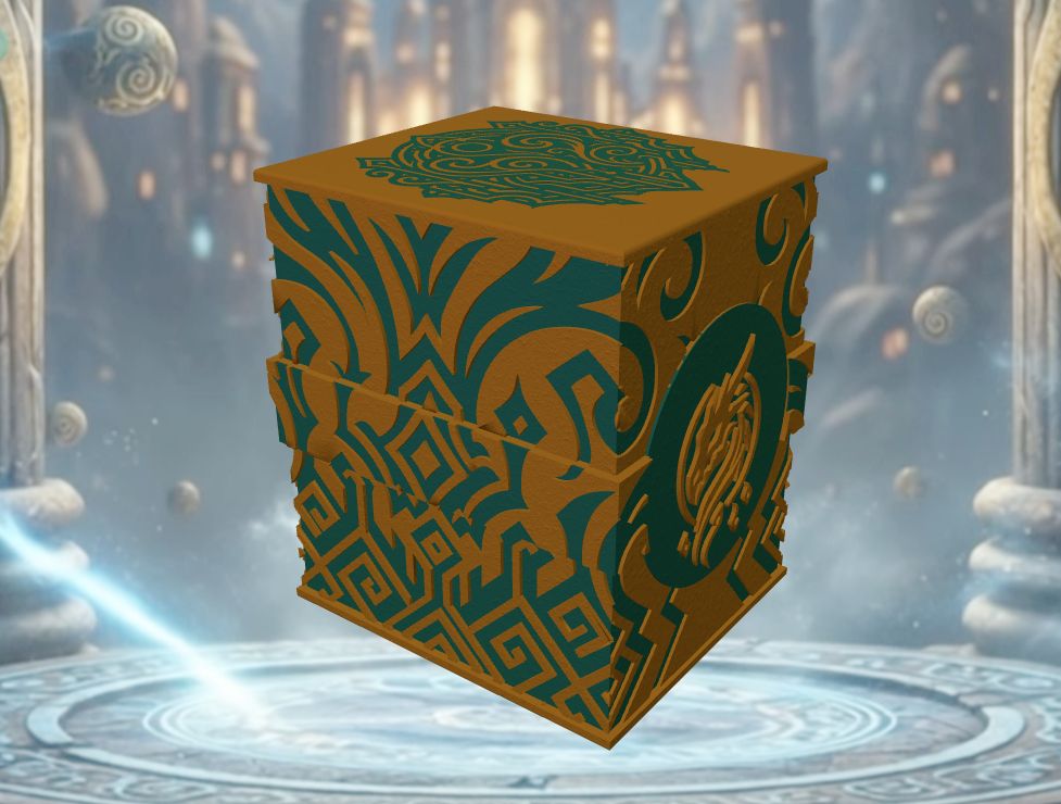 Deckbox Aurum Nexus - Vue 3 - Accessoire TCG artisanal