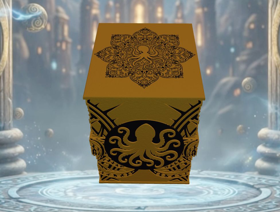 Deckbox Cthulhu - Vue 2 - Accessoire TCG artisanal