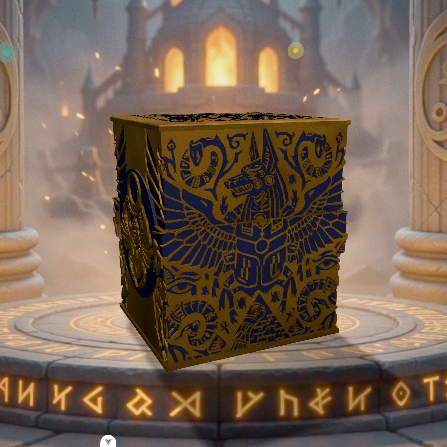 Deckbox Pharaon éternel - Vue 2 - Accessoire TCG artisanal