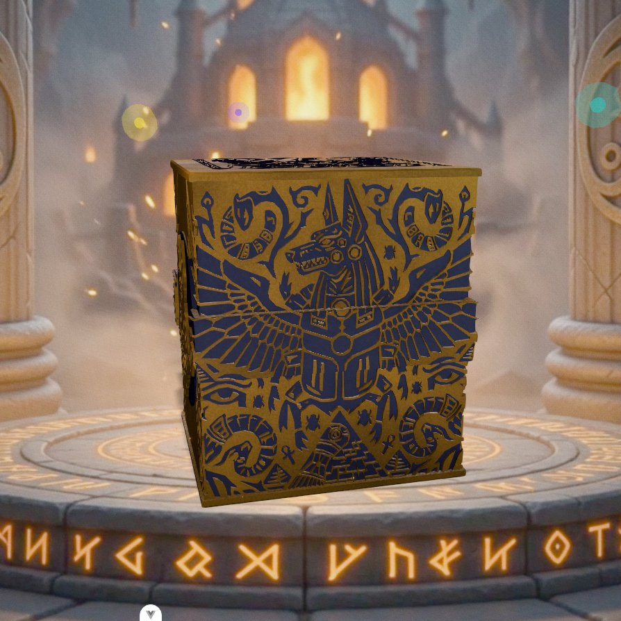 Deckbox Pharaon éternel - Vue 3 - Accessoire TCG artisanal