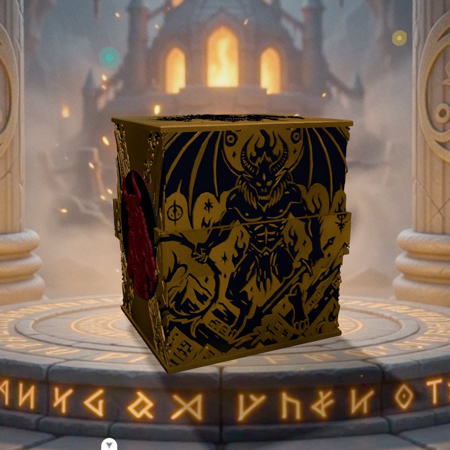 Deckbox Profondeurs infernales - Vue 2 - Accessoire TCG artisanal