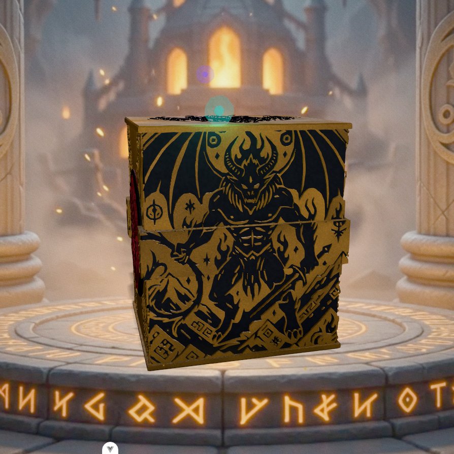 Deckbox Profondeurs infernales - Vue 3 - Accessoire TCG artisanal