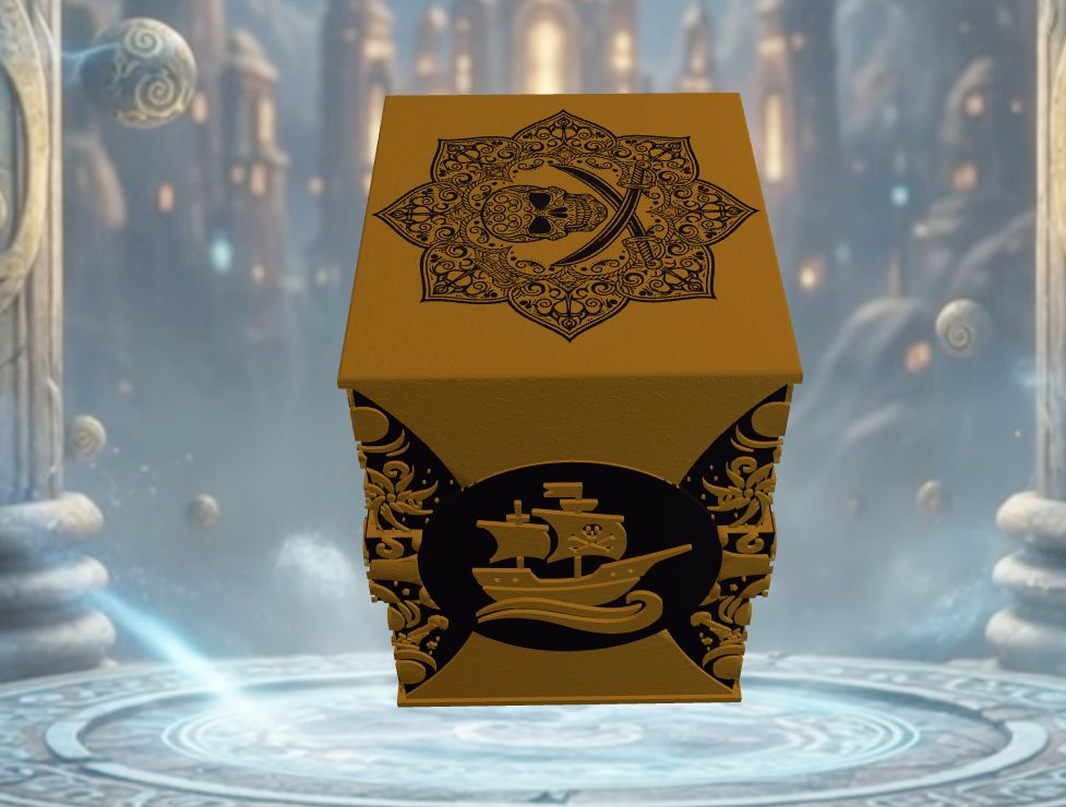 Deckbox Pirate - Vue 2 - Accessoire TCG artisanal