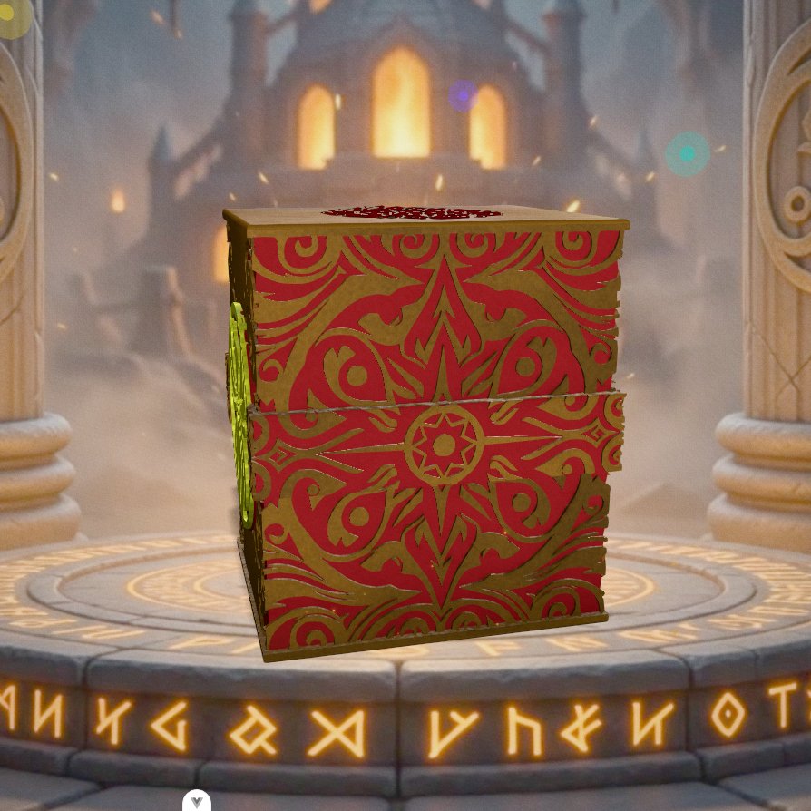 Deckbox Phénix solaire - Vue 3 - Accessoire TCG artisanal