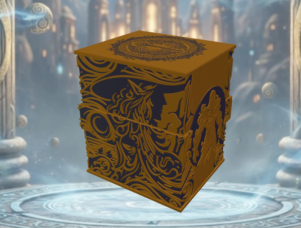 Deckbox Sorcerer's Embrace - Vue 3 - Accessoire TCG artisanal